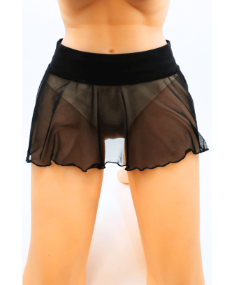 Mini jupe noire en résille transparente Stella 